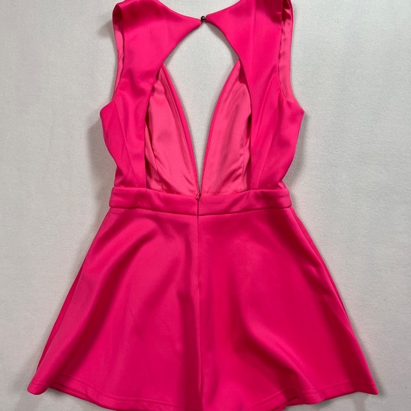 SASSY HOT PINK Cut-Out Romper - Picture 4 of 8